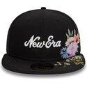 gorra-plana-negra-ajustada-59fifty-floral-emb-de-new-era