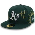gorra-plana-verde-ajustada-59fifty-zodiac-de-oakland-athletics-mlb-de-new-era