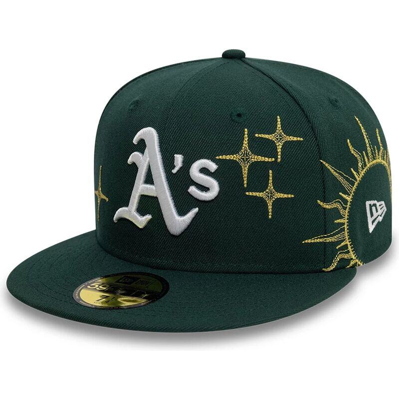gorra-plana-verde-ajustada-59fifty-zodiac-de-oakland-athletics-mlb-de-new-era
