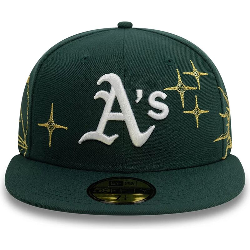 gorra-plana-verde-ajustada-59fifty-zodiac-de-oakland-athletics-mlb-de-new-era