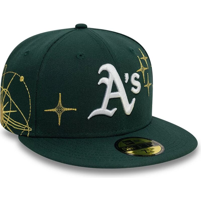 gorra-plana-verde-ajustada-59fifty-zodiac-de-oakland-athletics-mlb-de-new-era