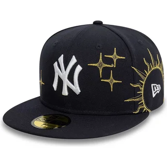 Gorra plana azul marino ajustada 59FIFTY Zodiac de New York Yankees MLB de New Era