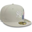gorra-plana-beige-ajustada-59fifty-floral-de-new-york-yankees-mlb-de-new-era
