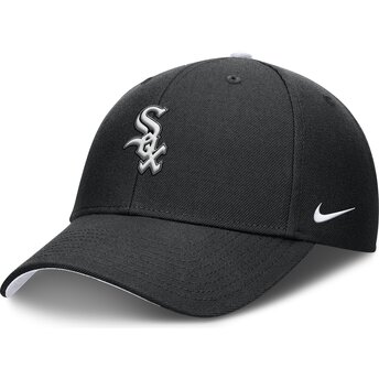 Gorra curva negra ajustable para niño Dri-Fit Club Structured de Chicago White Sox MLB de Nike