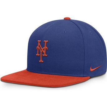 Gorra plana azul y naranja multicolor snapback Dri-Fit Pro Structured Square Bill de New York Mets MLB de Nike