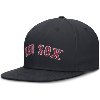 Gorra plana azul marino ajustada Dri-Fit True Structured Round Bill de Boston Red Sox MLB de Nike