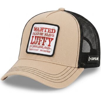 Gorra trucker beige y negra Monkey D. Luffy OP7 DOA1B One Piece de Capslab