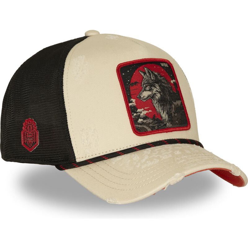 gorra-trucker-beige-y-negra-lobo-wise-bea3-wisb-beasts-de-capslab