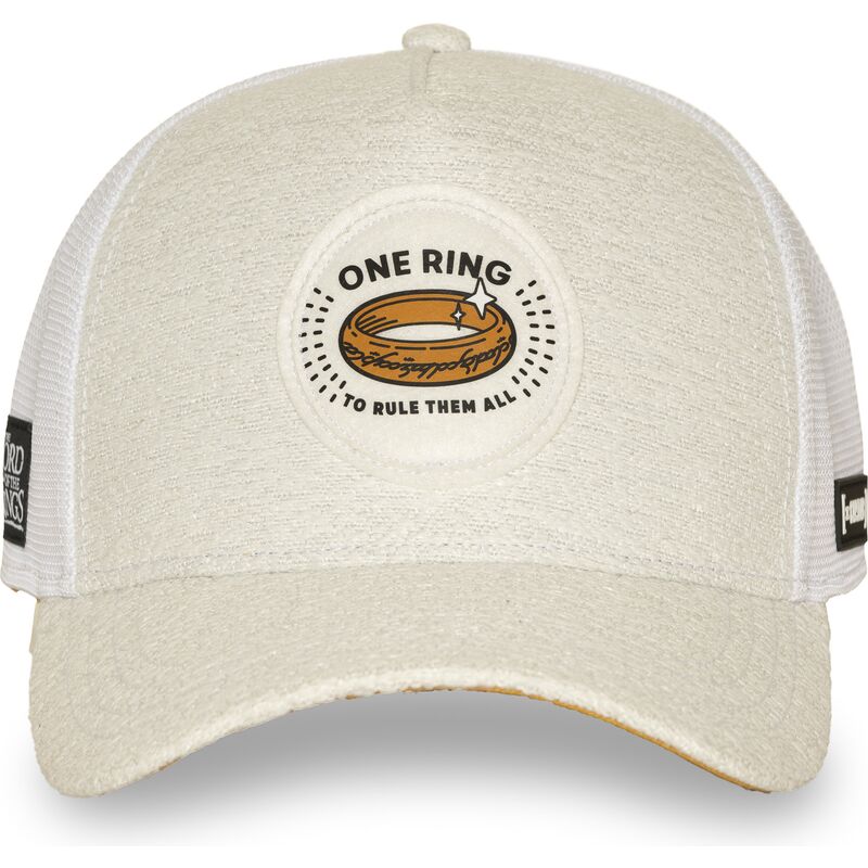 gorra-trucker-crema-y-blanca-anillo-unico-lotr2-pctrinb-el-senor-de-los-anillos-de-capslab