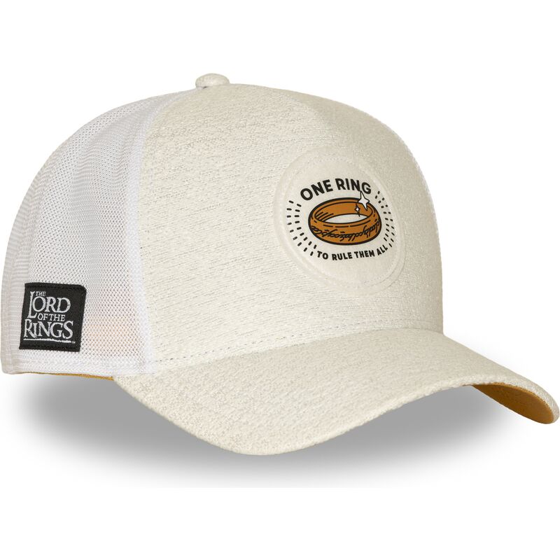 gorra-trucker-crema-y-blanca-anillo-unico-lotr2-pctrinb-el-senor-de-los-anillos-de-capslab