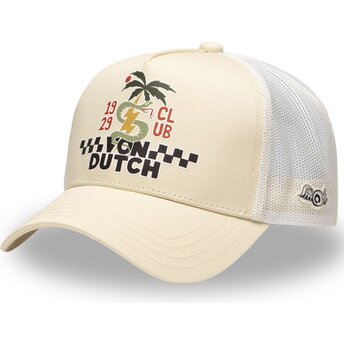 Gorra trucker beige y blanca SURF10 de Von Dutch