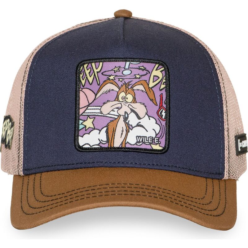 gorra-trucker-azul-marino-y-marron-coyote-loo13-wilb-looney-tunes-de-capslab