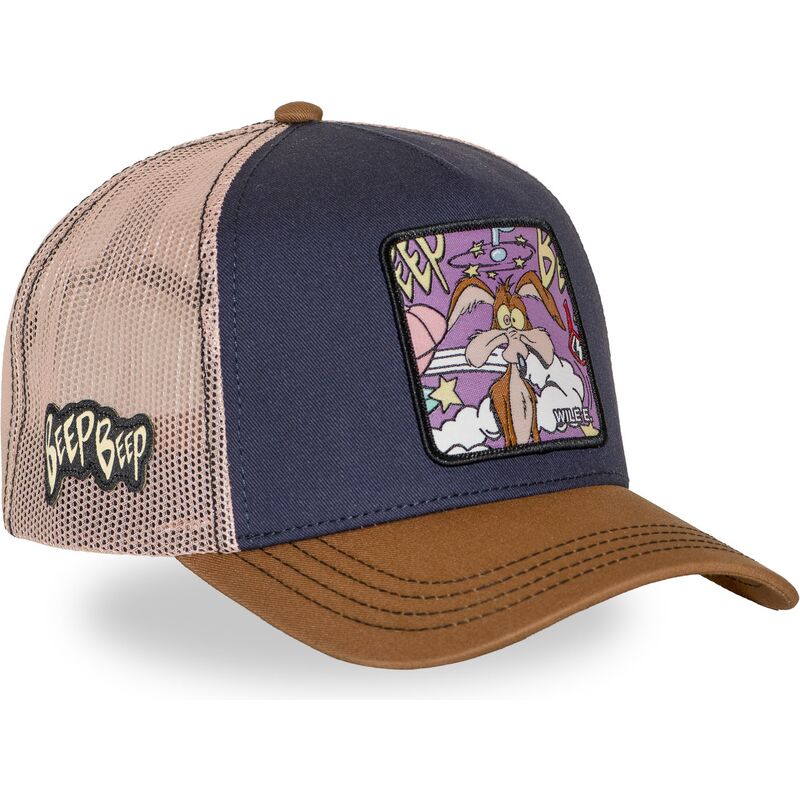 gorra-trucker-azul-marino-y-marron-coyote-loo13-wilb-looney-tunes-de-capslab