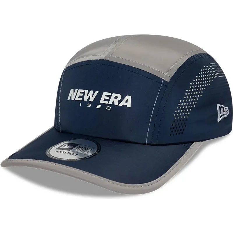 gorra-5-panel-curva-azul-marino-ajustable-runner-colour-block-de-new-era gorra-5-panel-curva-azul-marino-ajustable-runner-colour-block-de-new-era
