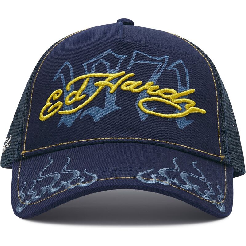 gorra-trucker-azul-marino-y-amarilla-1971-de-ed-hardy
