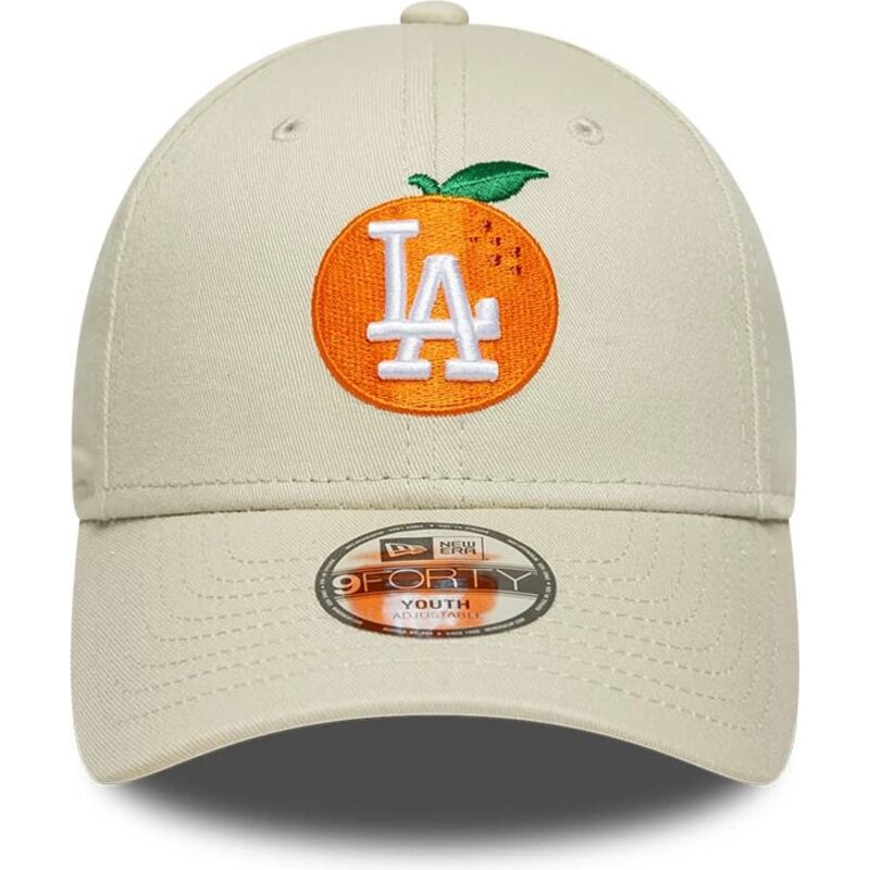 gorra-curva-beige-ajustable-para-nino-9forty-fruit-icon-orange-de-los-angeles-dodgers-mlb-de-new-era
