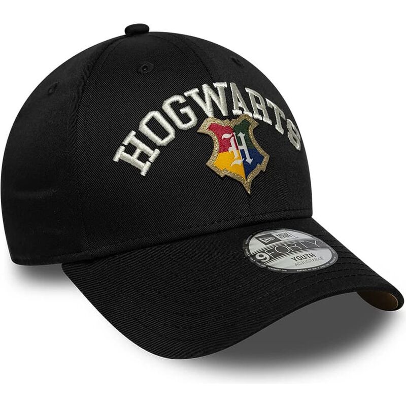 gorra-curva-negra-snapback-para-nino-9forty-wordmark-de-hogwarts-harry-potter-de-new-era