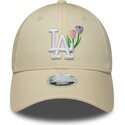 gorra-curva-beige-ajustable-para-mujer-9forty-flower-icon-de-los-angeles-dodgers-mlb-de-new-era