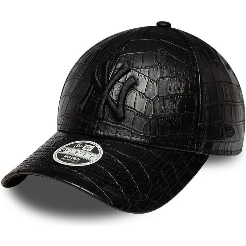 gorra-curva-negra-ajustable-para-mujer-con-logo-negro-9forty-pu-pattern-de-new-york-yankees-mlb-de-new-era gorra-curva-negra-ajustable-para-mujer-con-logo-negro-9forty-pu-pattern-de-new-york-yankees-mlb-de-new-era