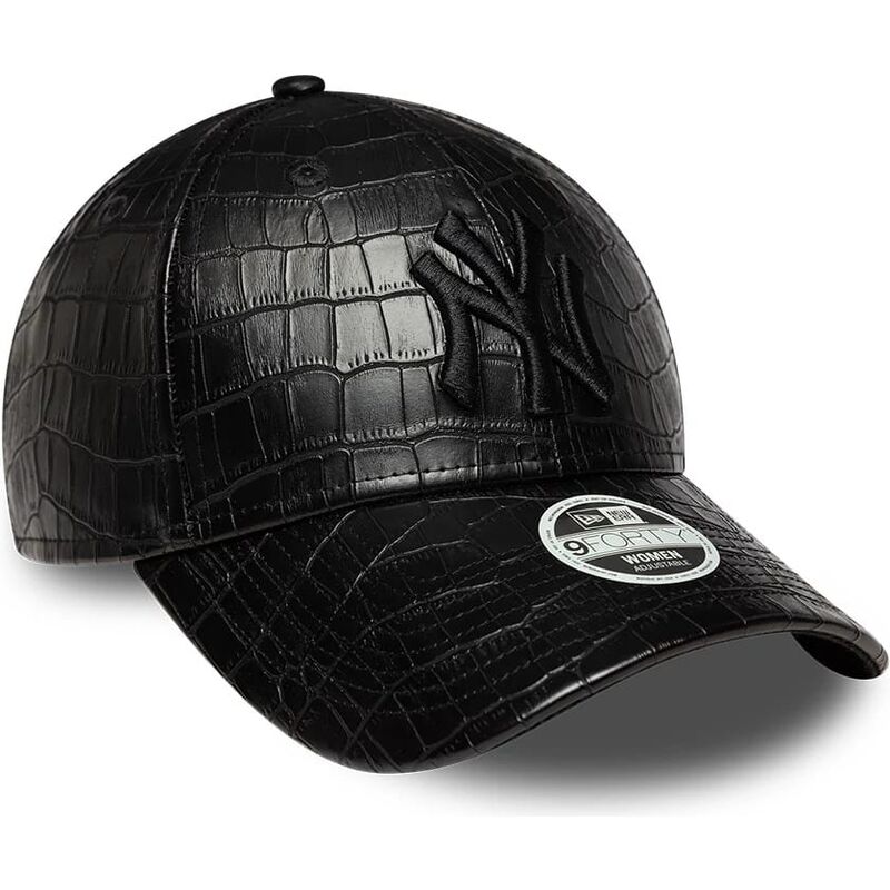 gorra-curva-negra-ajustable-para-mujer-con-logo-negro-9forty-pu-pattern-de-new-york-yankees-mlb-de-new-era gorra-curva-negra-ajustable-para-mujer-con-logo-negro-9forty-pu-pattern-de-new-york-yankees-mlb-de-new-era