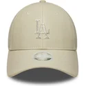 gorra-curva-beige-snapback-para-mujer-con-logo-beige-9forty-m-crown-pu-diamante-de-los-angeles-dodgers-mlb-de-new-era