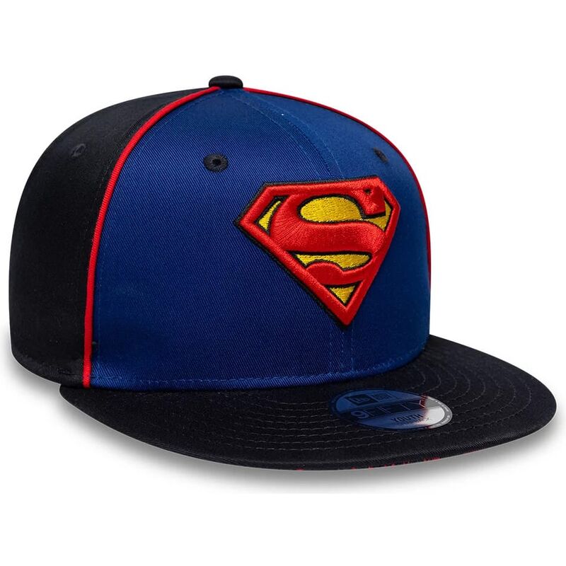 gorra-plana-azul-snapback-para-nino-9fifty-piping-de-superman-dc-comics-de-new-era gorra-plana-azul-snapback-para-nino-9fifty-piping-de-superman-dc-comics-de-new-era