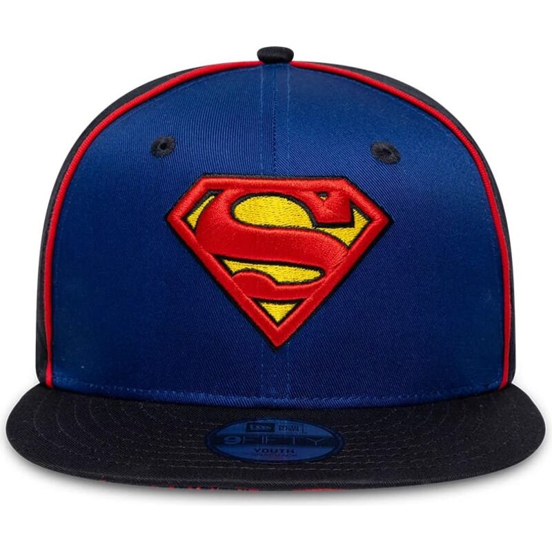 gorra-plana-azul-snapback-para-nino-9fifty-piping-de-superman-dc-comics-de-new-era gorra-plana-azul-snapback-para-nino-9fifty-piping-de-superman-dc-comics-de-new-era