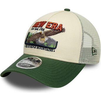 Gorra trucker verde y beige 9FORTY M-Crown A Frame Graphic de New Era