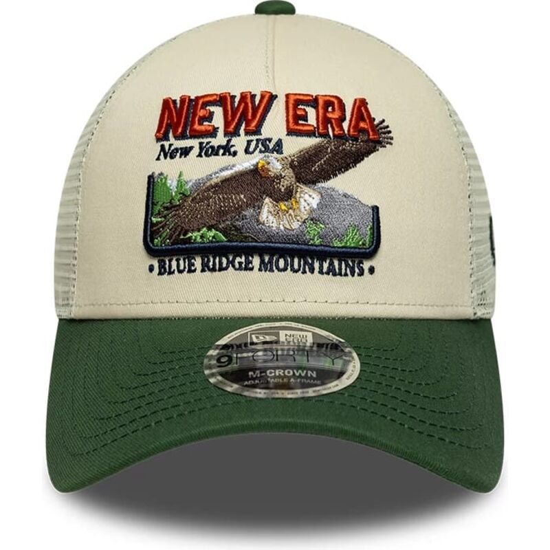 gorra-trucker-verde-y-beige-9forty-m-crown-a-frame-graphic-de-new-era gorra-trucker-verde-y-beige-9forty-m-crown-a-frame-graphic-de-new-era