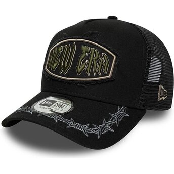 Gorra trucker negra E Frame Distressed Patch de New Era