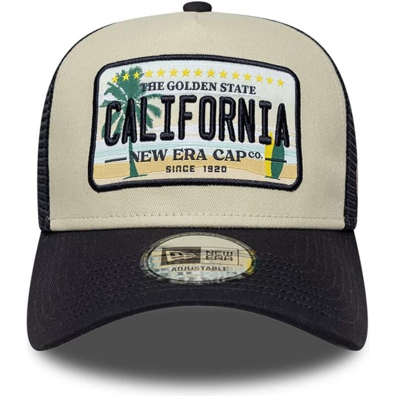 gorra-trucker-beige-y-azul-marino-a-frame-license-plate-de-california-de-new-era