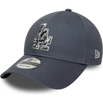Gorra curva gris ajustable 9FORTY Outline Camo de Los Angeles Dodgers MLB de New Era