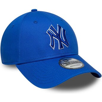 Gorra curva azul ajustable con logo azul 9FORTY Team Outline de New York Yankees MLB de New Era