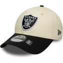 gorra-curva-beige-y-negra-ajustable-9forty-colour-block-de-las-vegas-raiders-nfl-de-new-era