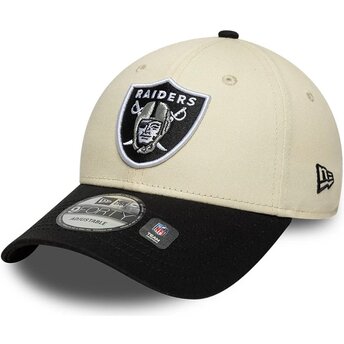 Gorra curva beige y negra ajustable 9FORTY Colour Block de Las Vegas Raiders NFL de New Era