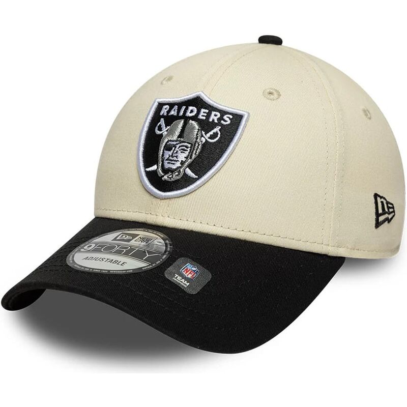gorra-curva-beige-y-negra-ajustable-9forty-colour-block-de-las-vegas-raiders-nfl-de-new-era