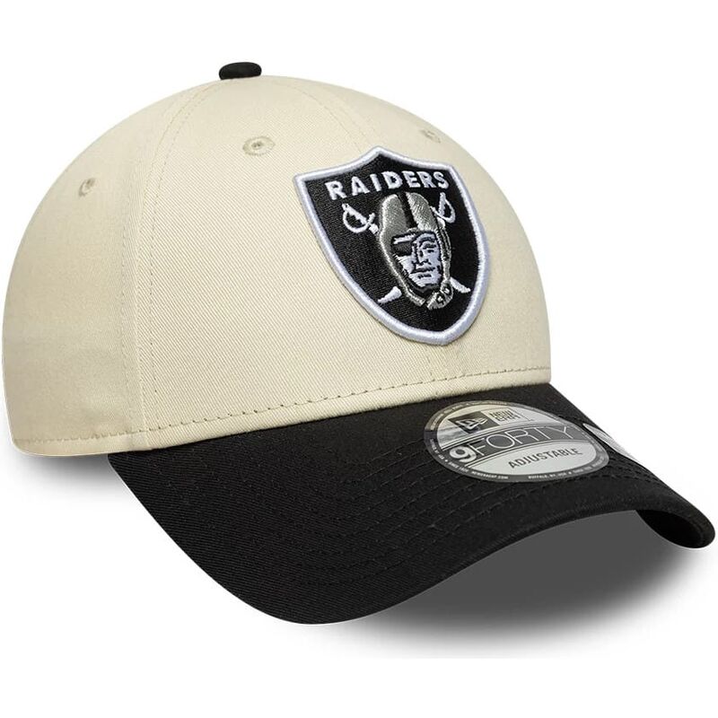 gorra-curva-beige-y-negra-ajustable-9forty-colour-block-de-las-vegas-raiders-nfl-de-new-era