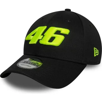 Gorra curva negra ajustable 9FORTY Wordmark de Valentino Rossi VR46 MotoGP de New Era