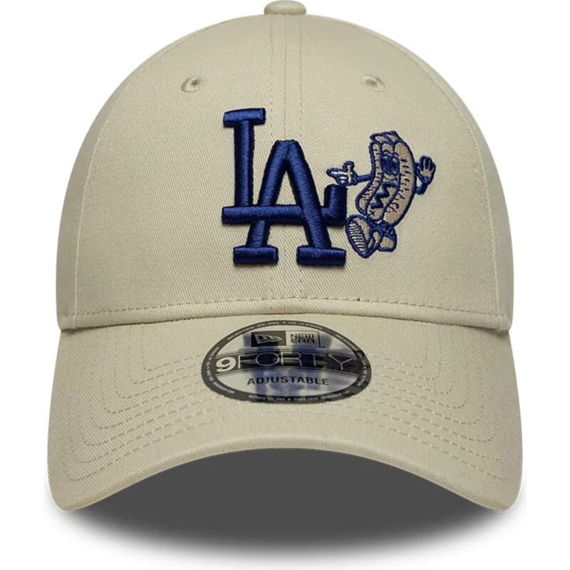 gorra-curva-beige-y-azul-ajustable-9forty-food-icon-de-los-angeles-dodgers-mlb-de-new-era
