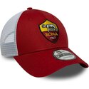 gorra-trucker-roja-y-blanca-ajustable-9forty-league-de-associazione-sportiva-roma-serie-a-de-new-era