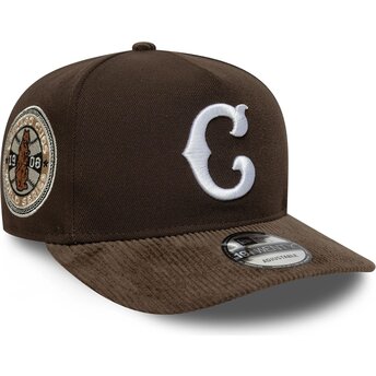 Gorra curva marrón snapback 19TWENTY Cooperstown Cord de Chicago Cubs MLB de New Era