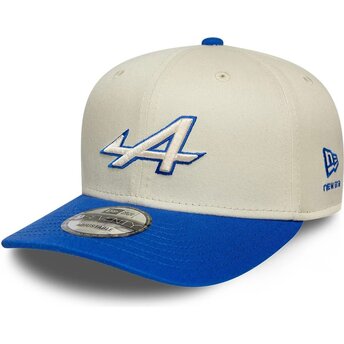 Gorra curva beige y azul snapback 9SEVENTY Stretch Snap Contrast Visor de Alpine F1 Team Formula 1 de New Era