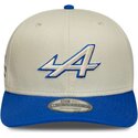 gorra-curva-beige-y-azul-snapback-9seventy-stretch-snap-contrast-visor-de-alpine-f1-team-formula-1-de-new-era
