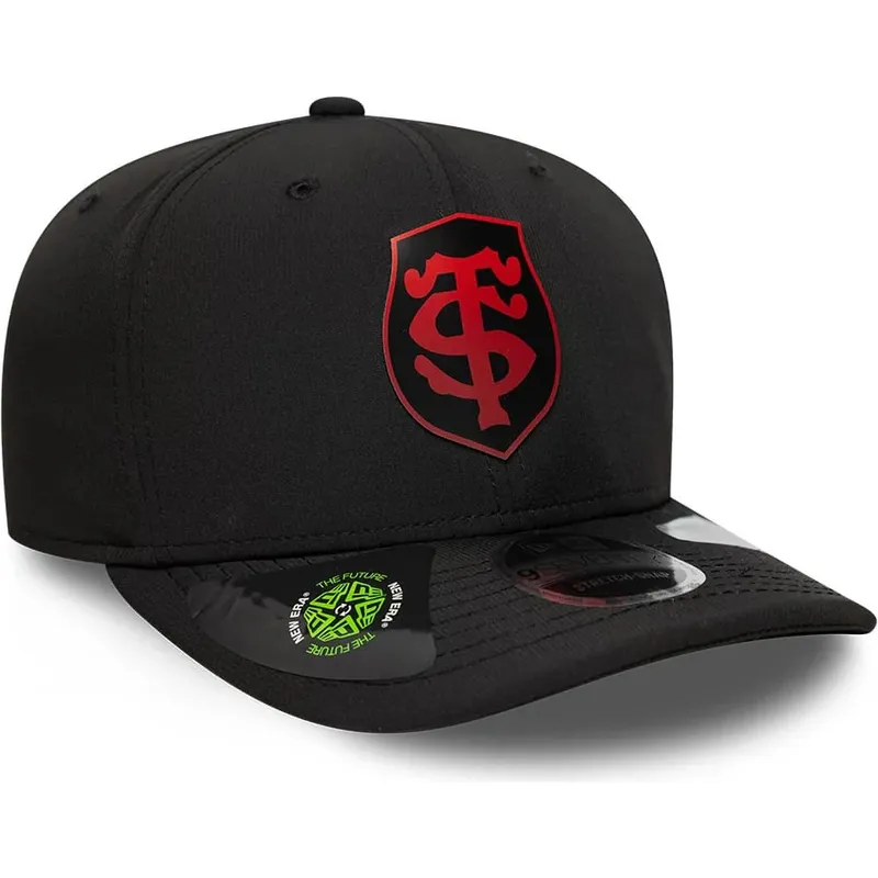 gorra-curva-negra-snapback-con-logo-rojo-9seventy-stretch-snap-gradient-de-stade-toulousain-top-14-de-new-era