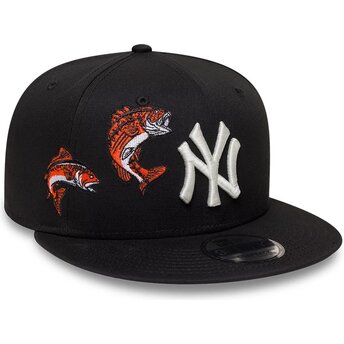 Gorra plana negra snapback 9FIFTY Outdoor Icon de New York Yankees MLB de New Era