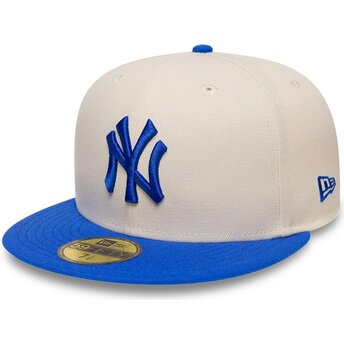 Gorra plana beige y azul ajustada con logo azul 59FIFTY League Essential de New York Yankees MLB de New Era