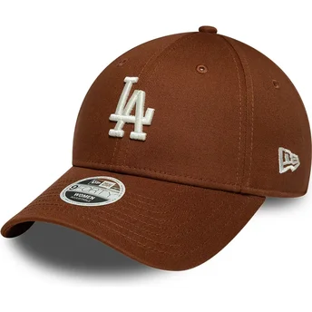 Gorra curva marrón ajustable para mujer 9FORTY League Essential Midi de Los Angeles Dodgers MLB de New Era