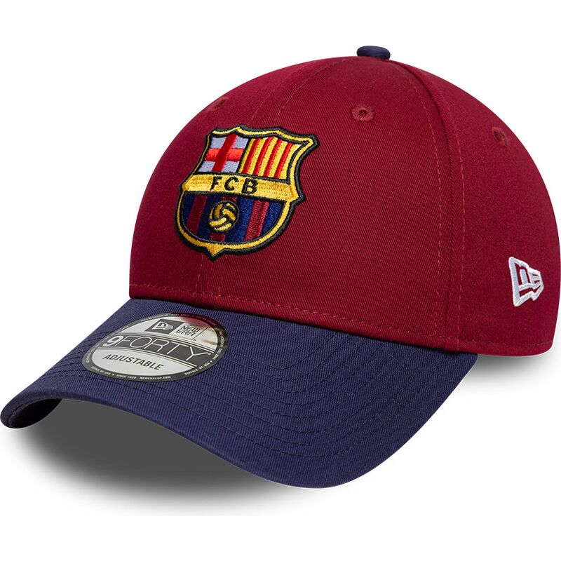 gorra-curva-roja-y-azul-marino-ajustable-9forty-contrast-de-fc-barcelona-laliga-de-new-era