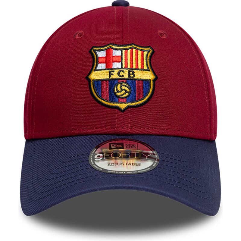 gorra-curva-roja-y-azul-marino-ajustable-9forty-contrast-de-fc-barcelona-laliga-de-new-era