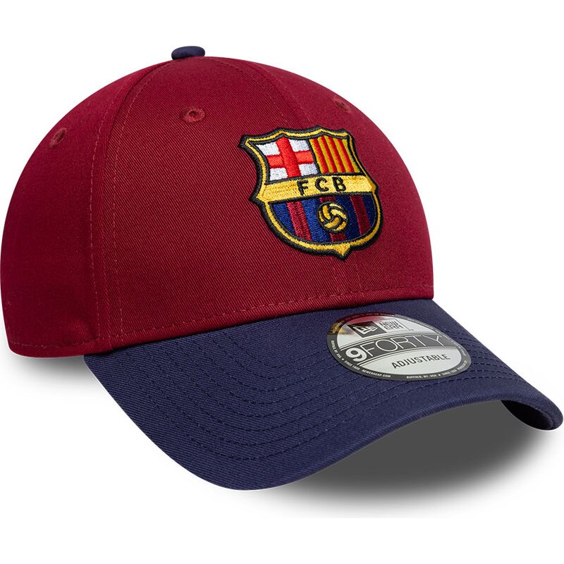 gorra-curva-roja-y-azul-marino-ajustable-9forty-contrast-de-fc-barcelona-laliga-de-new-era